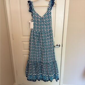 Lucky Brand Blue Floral Maxi Dress